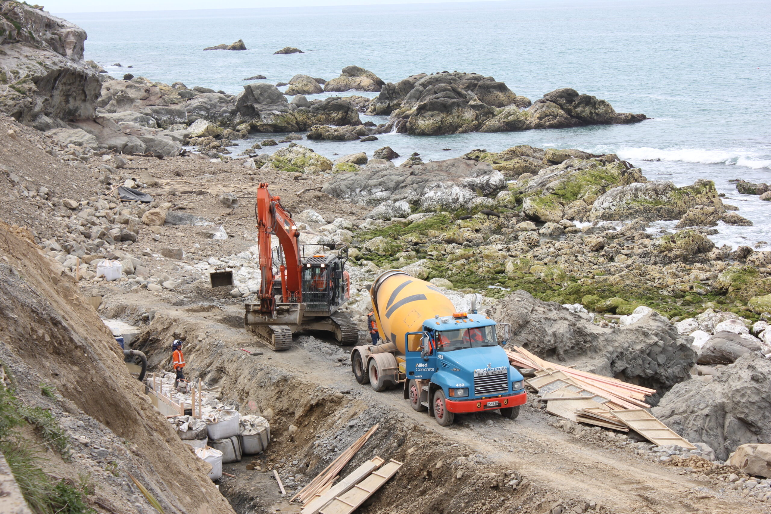 Concrete delivery for Kaikoura earthquake repairs